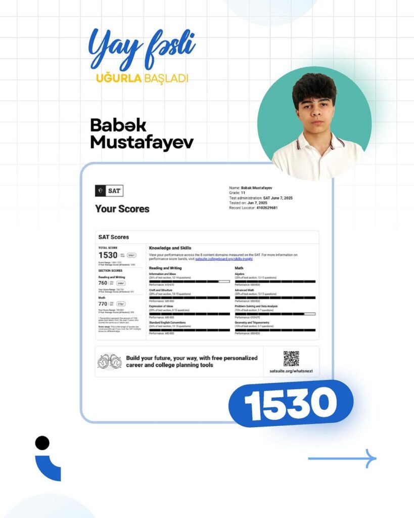 Bu yay mövsümündə tələbələrimizin SAT imtahanında əldə etdikləri yüksək nəticələri məmnuniyyətlə (4)