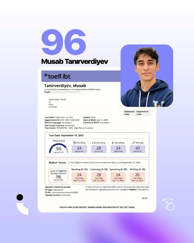 TOEFL qaliblərimizi təbrik edirik! 🤩🏆Müəllimlərimizin dəstəyi və tələbələrimizin çalışqanlığı (2)