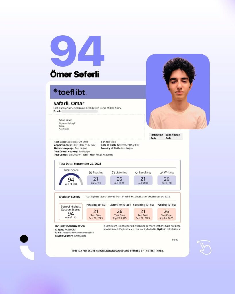 TOEFL qaliblərimizi təbrik edirik! 🤩🏆Müəllimlərimizin dəstəyi və tələbələrimizin çalışqanlığı (3)